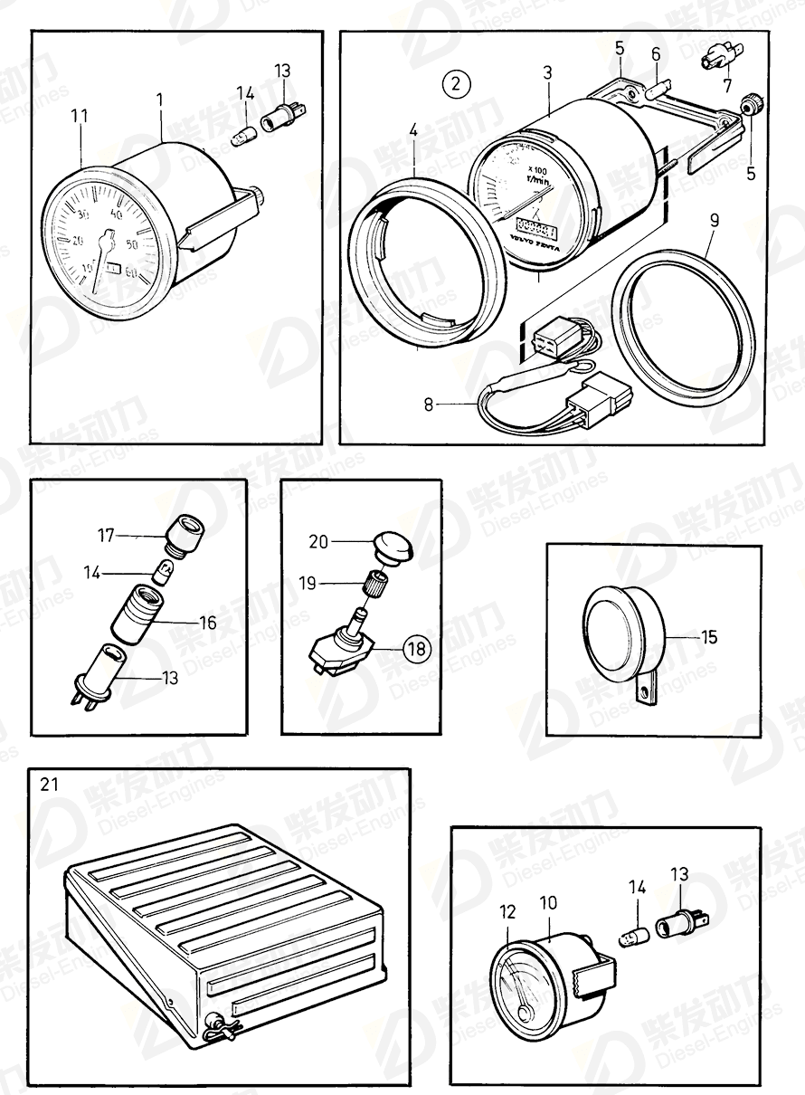 VOLVO Tachometer kit 877179 Drawing